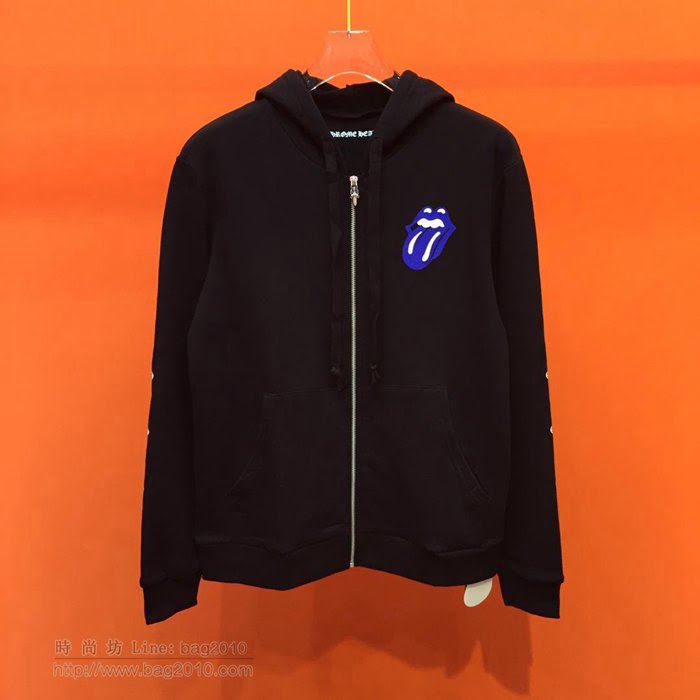 ChromeHearts男裝 19-20FW新款 最高品質 克羅心連帽套頭男衛衣 黑色 男士秋季新款單品  tzy2330